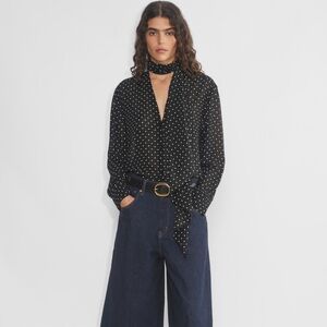 Wilfred Clarisse Semi-sheer chiffon blouse with scarf